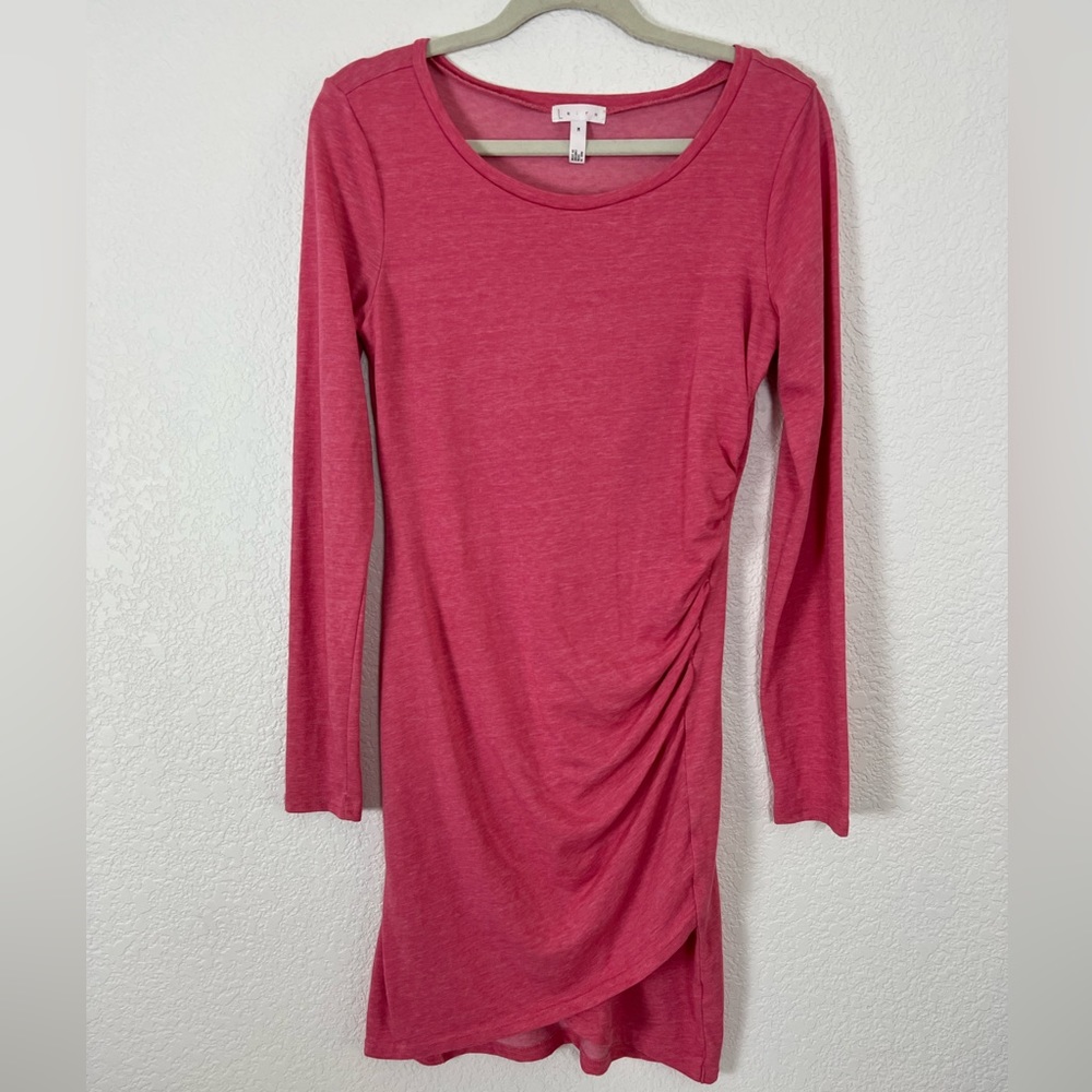 Leith Ruched Body-con Long Sleeve Dress, Women’s M
